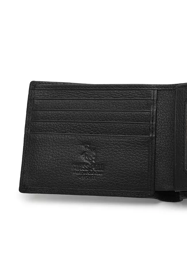 Genuine Leather RFID Blocking Wallet - Black
