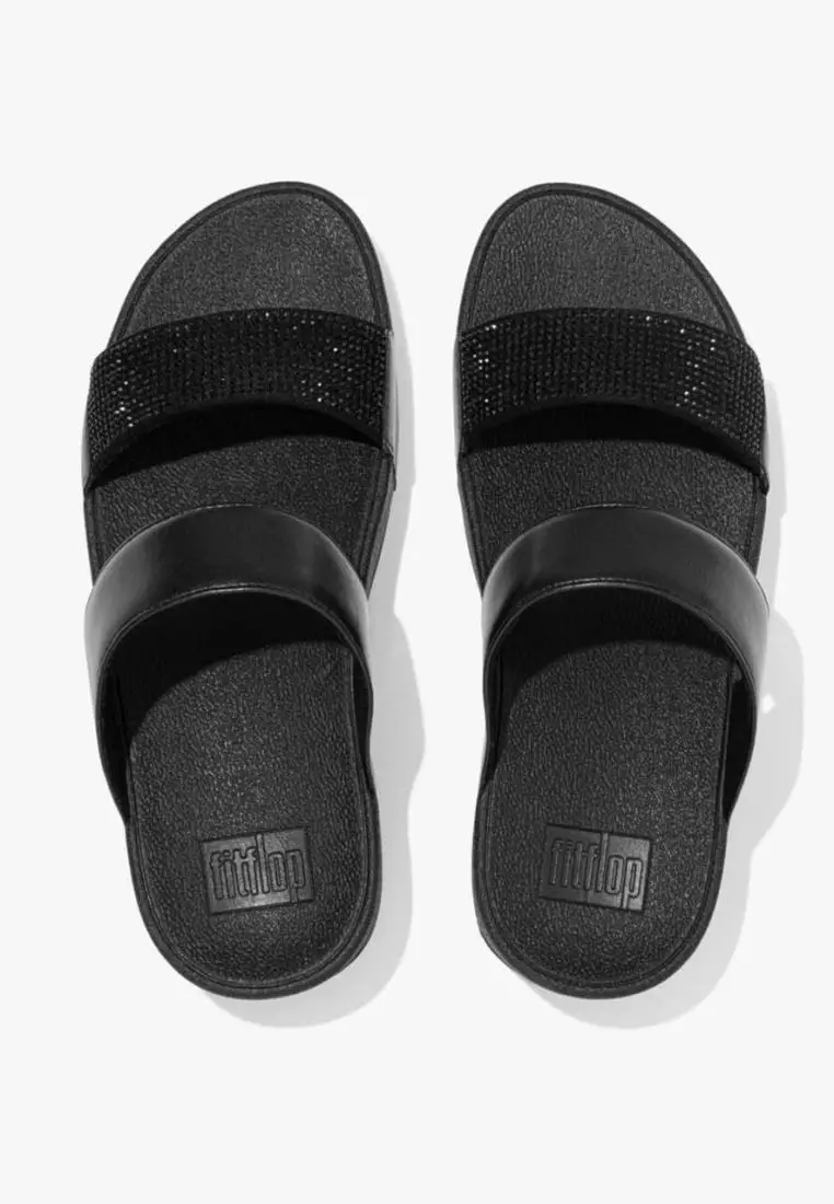 Discount on Fitflop  shoes - SKU: Lulu Crystal Embellished Women's Slides All Black