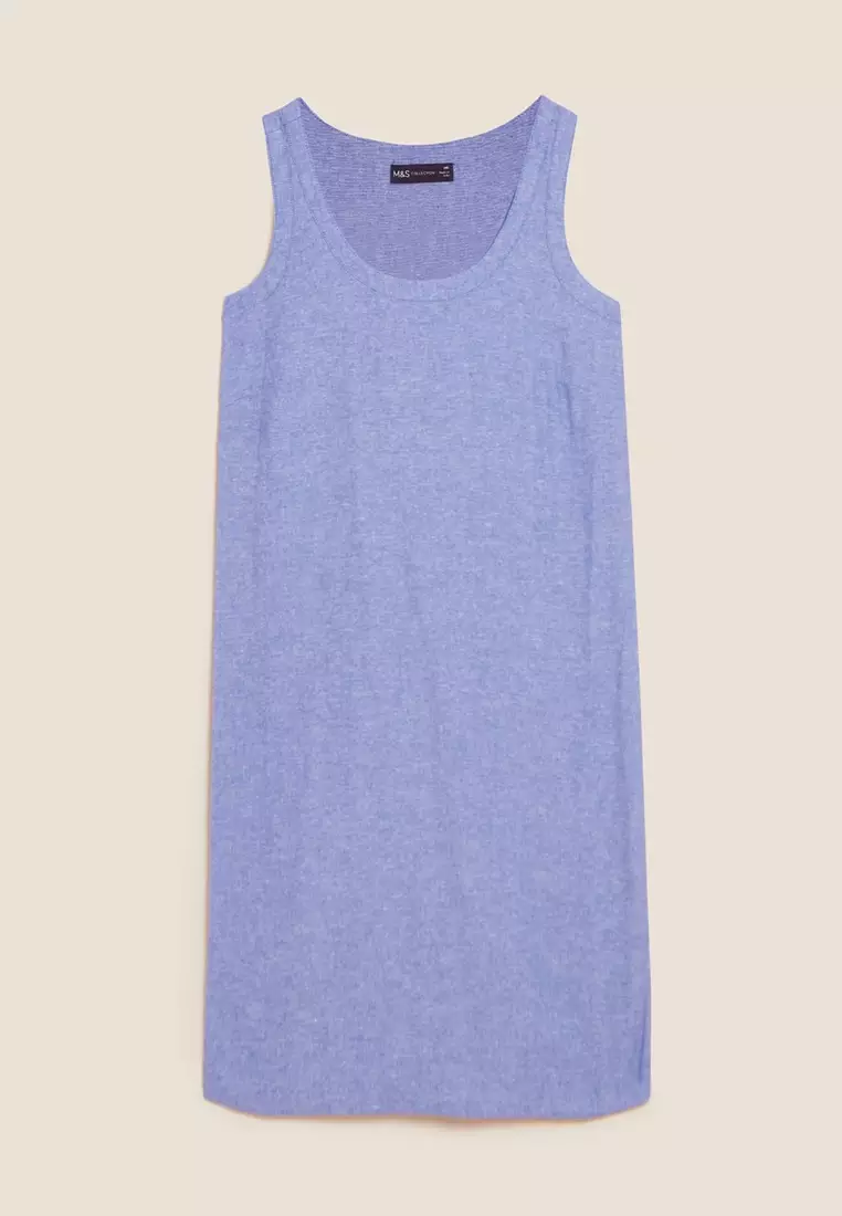 Buy MARKS SPENCER Linen Rich Sleeveless Shift Dress 2025 Online - Main Image