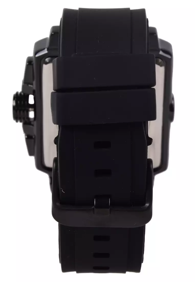 Viral Jam Tangan Analog Pria - Black Case Black Rubber Strap - VR028