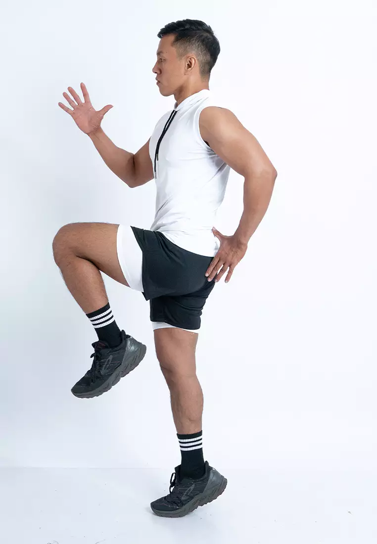 Shorts plus Legging Flexlite Black White