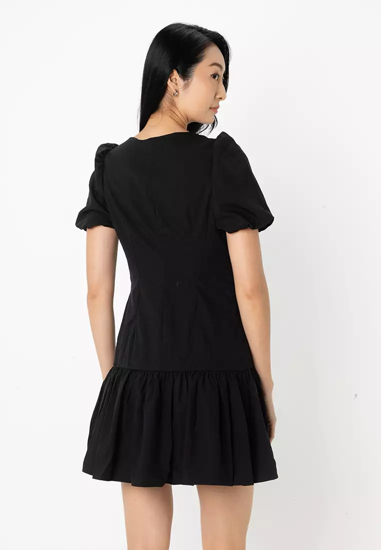 Dense Fog Drop Hem Dress