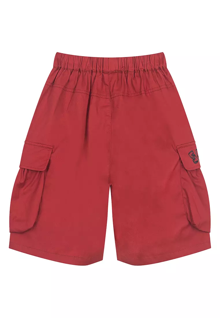 Graphic Printed Cargo Shorts With Double Pockets
