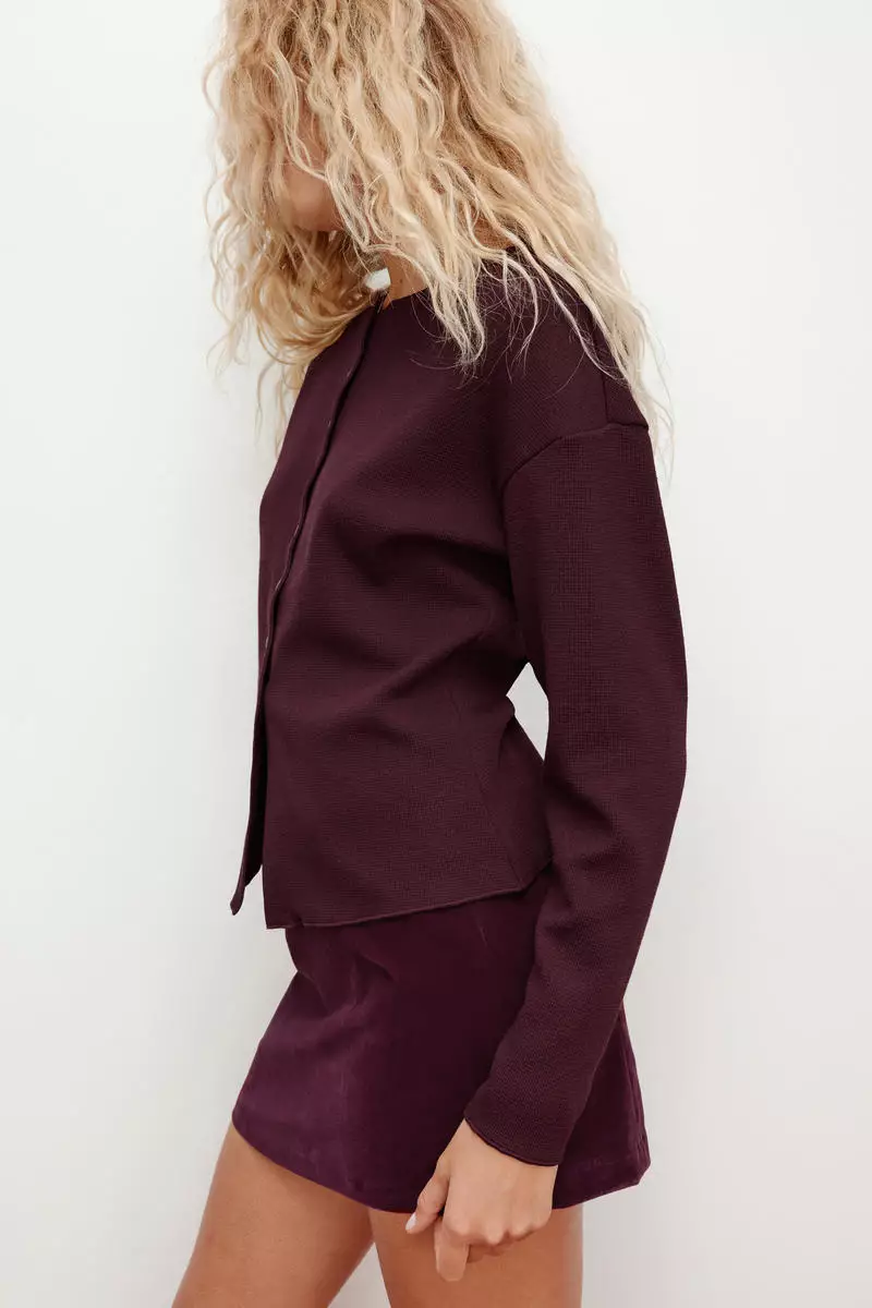 Textured-knit cardigan