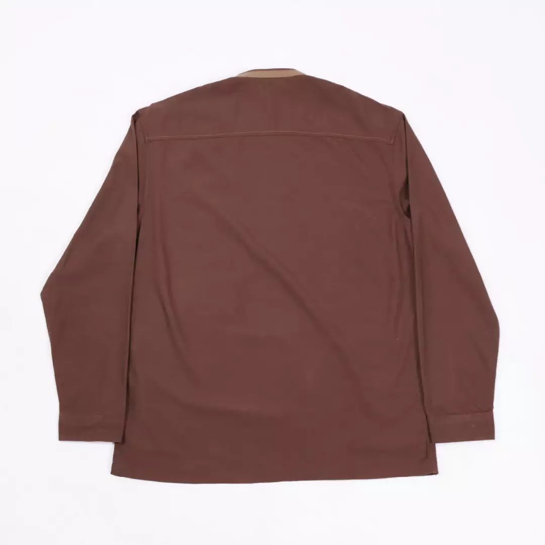 Emba Denim - Aram One Kemeja Koko Pria Lengan Panjang Oversize Dark Brown