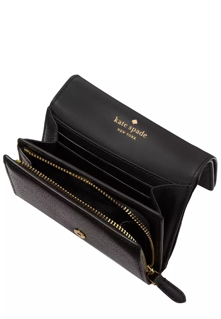 Kayla Small L-Zip Wallet in Black KK056