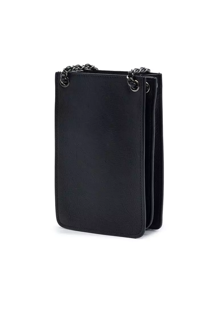 Pre-Loved Chanel Cc Calfskin Phone Holder Crossbody