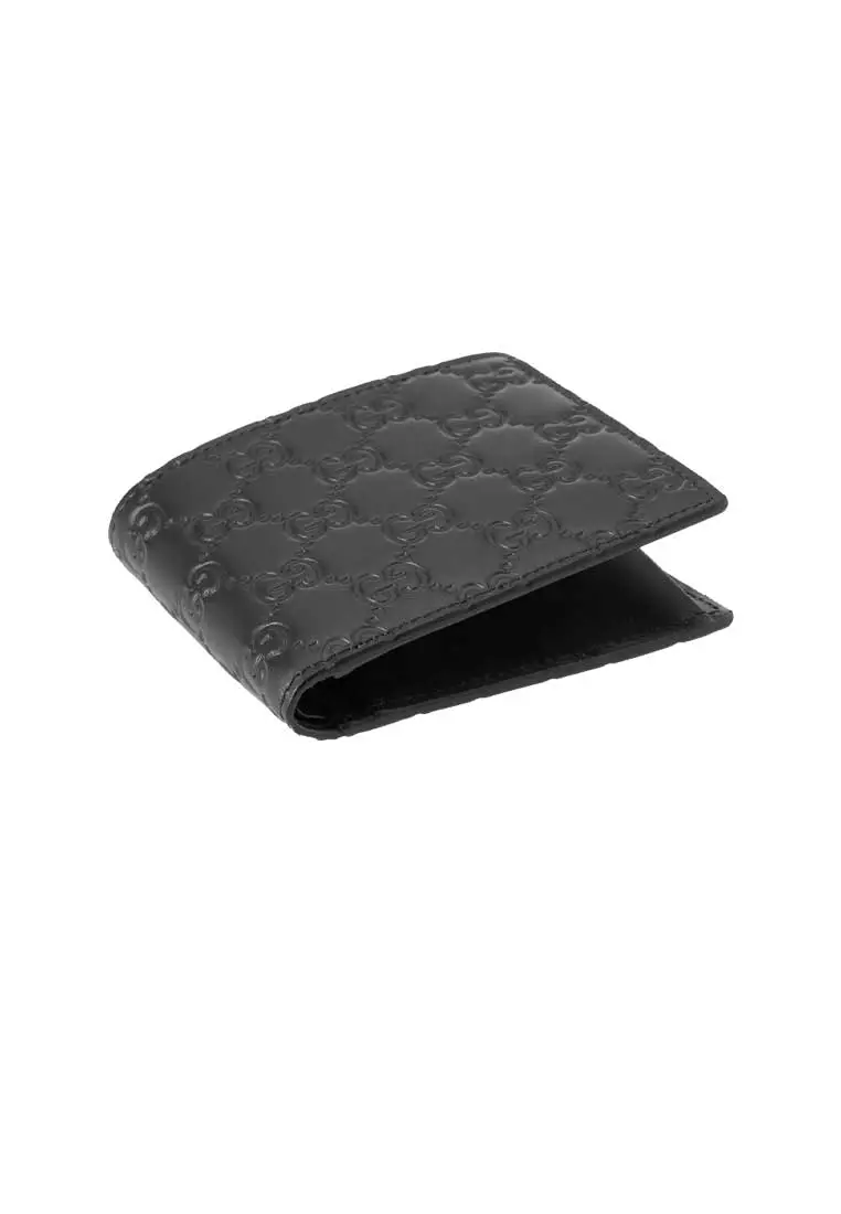 Men's Signature GG Leather Bifold Wallet With Coin Pocket Black 779841 - Main Image