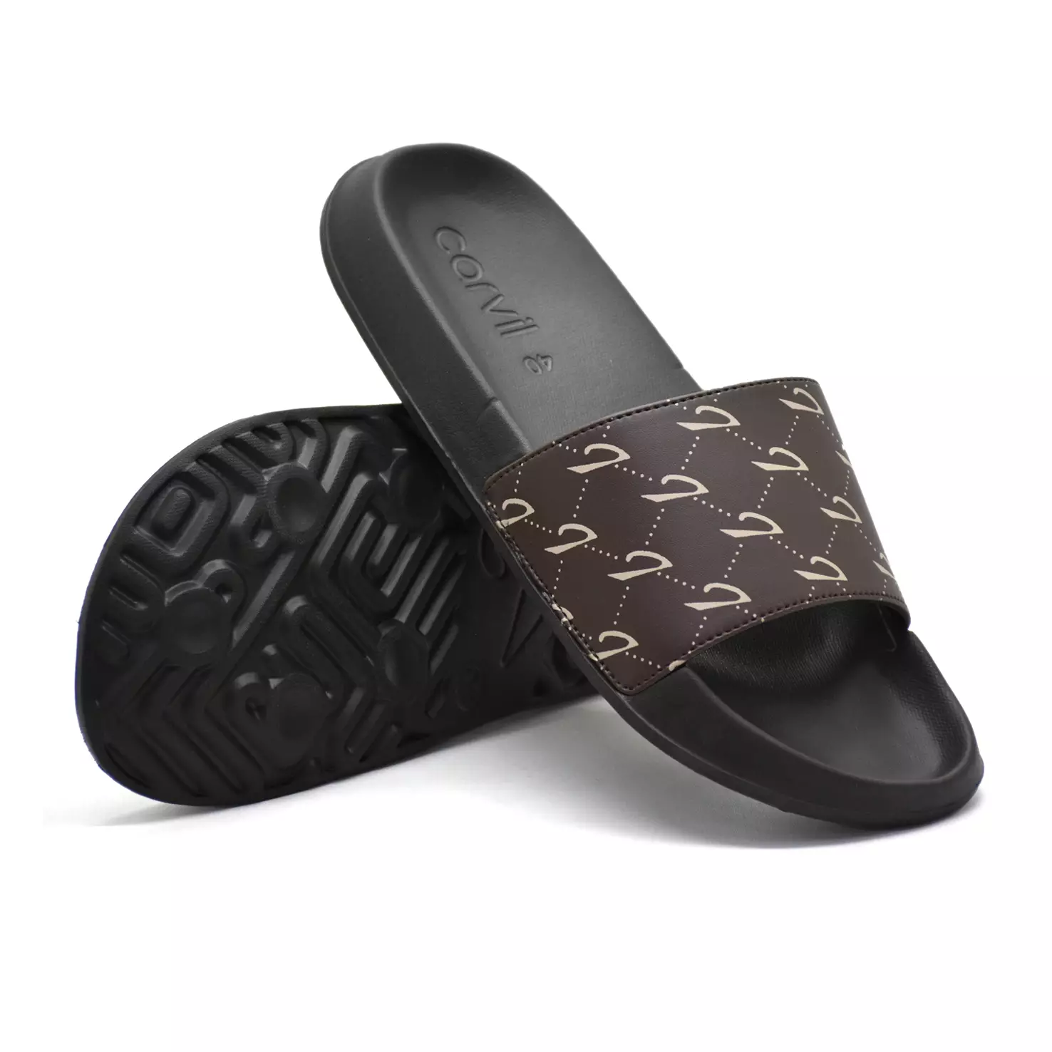Carvil Sandal Slider Pria Getafe-SS Brown