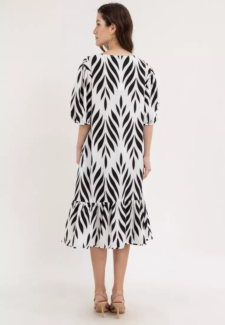 Lea Leaf Print Dress