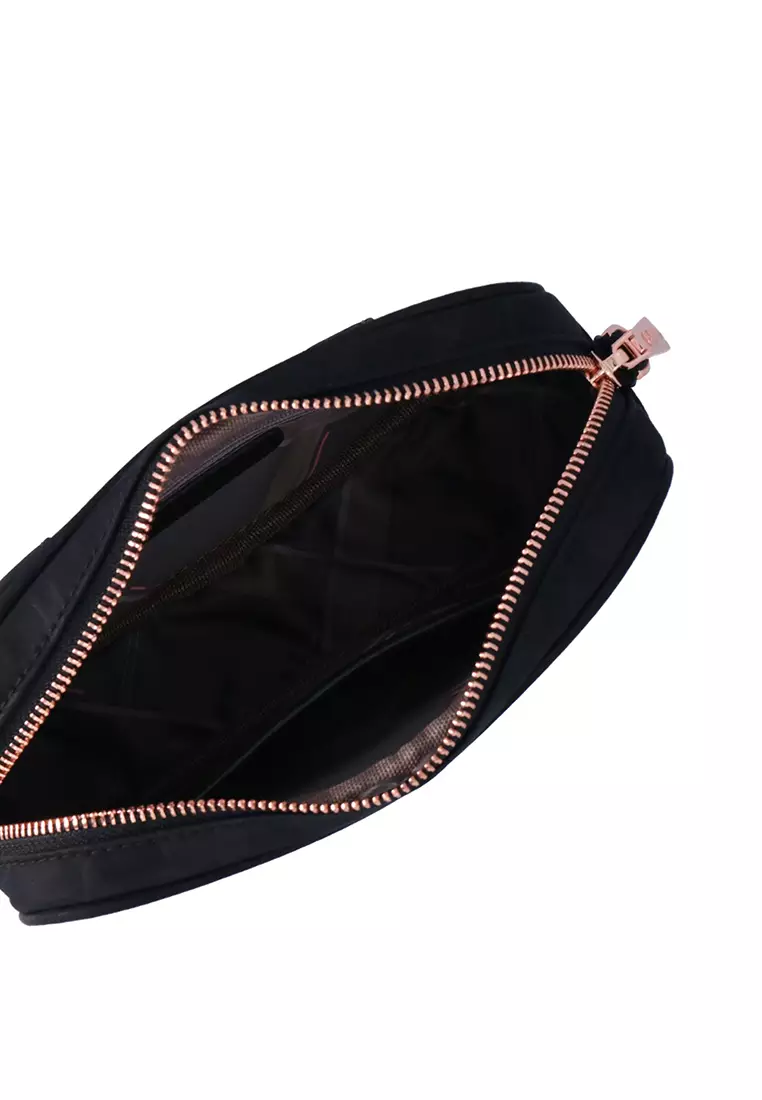 Black Carlo GEO Nylon Crossbody Belt Bag