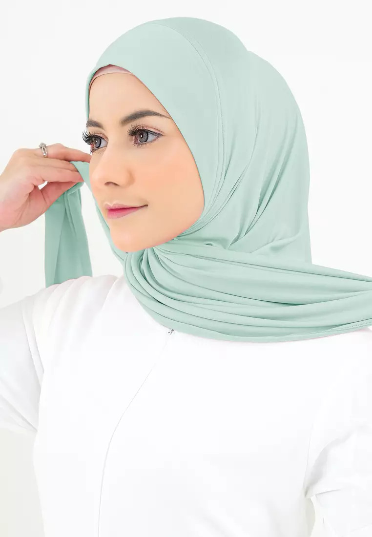 Cotton Bee - Syahira Segitiga Instan | Hijab Jersey | Kerudung Instan - Green