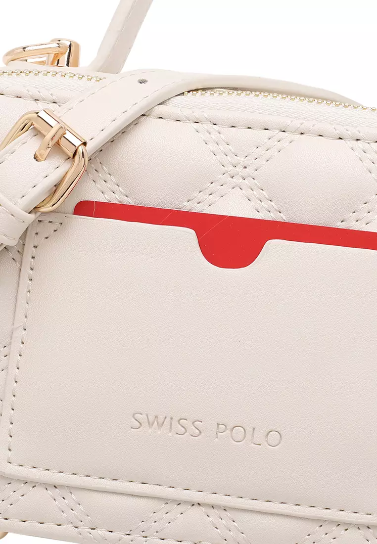 Women's Boxy Top Handle Bag / Sling Bag / Crossbody Bag - White