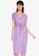ZALORA BASICS purple V-Neck Midi Wrap Dress 2B2D4AA92610E3GS_1