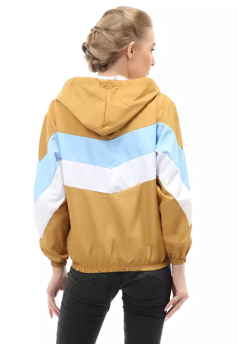 Hardwin Jacket Outer Wanita Jaket Hoodie 3 Warna Material Parasut Despo ORIGINAL - Mustard