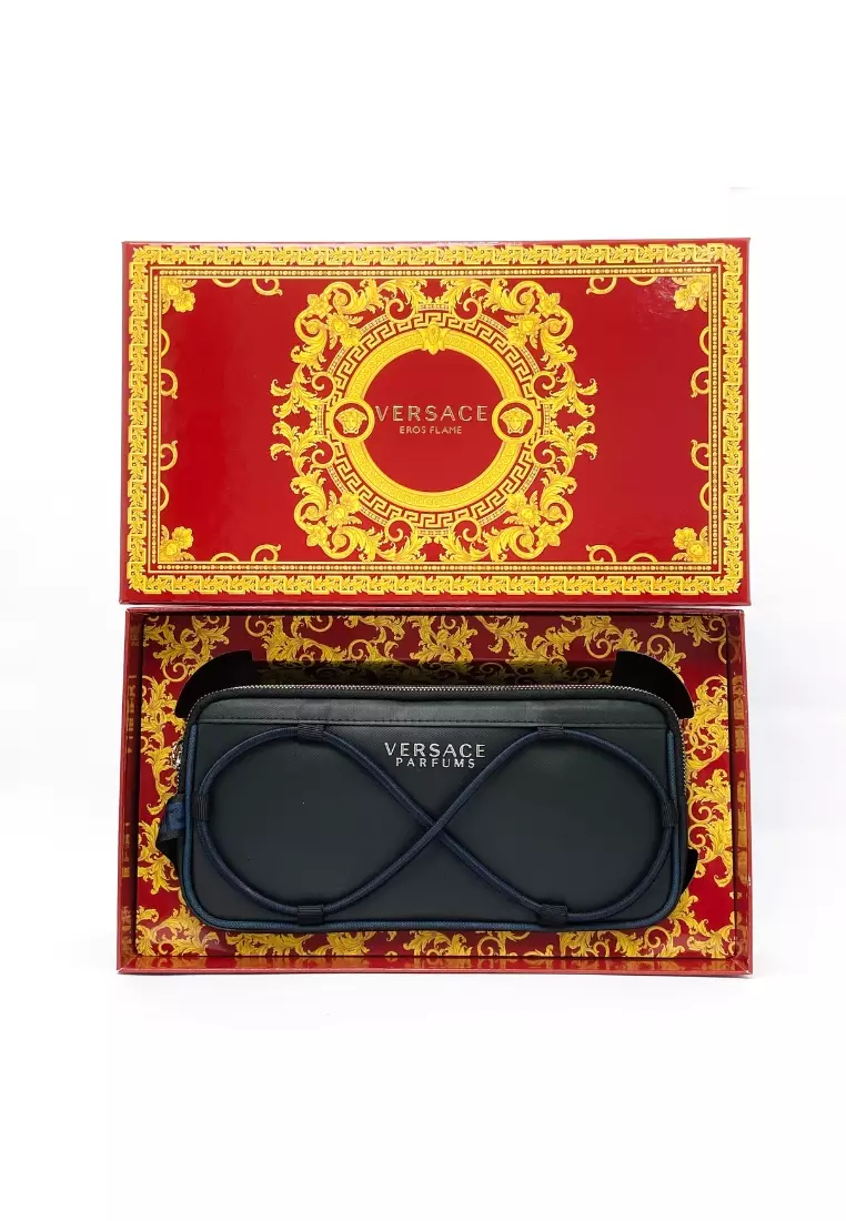 Versace Eros Flame Man Gift Set with Pouch (Parfum Pria)