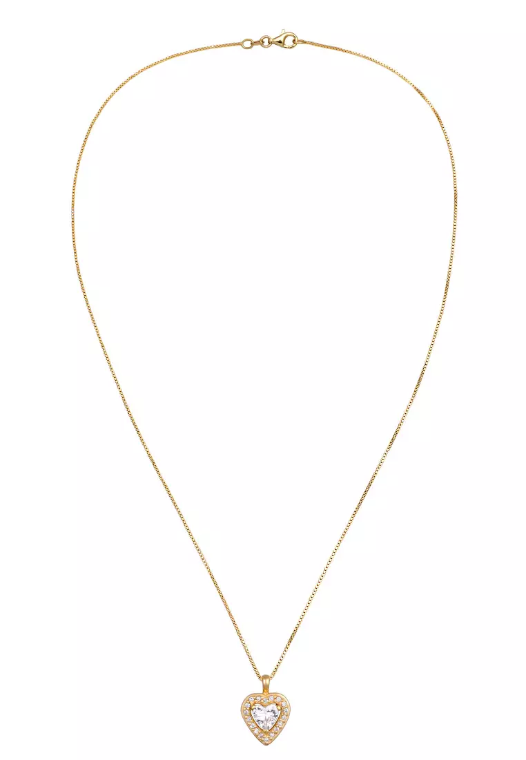 Necklace Heart Zirconia Gold Plated