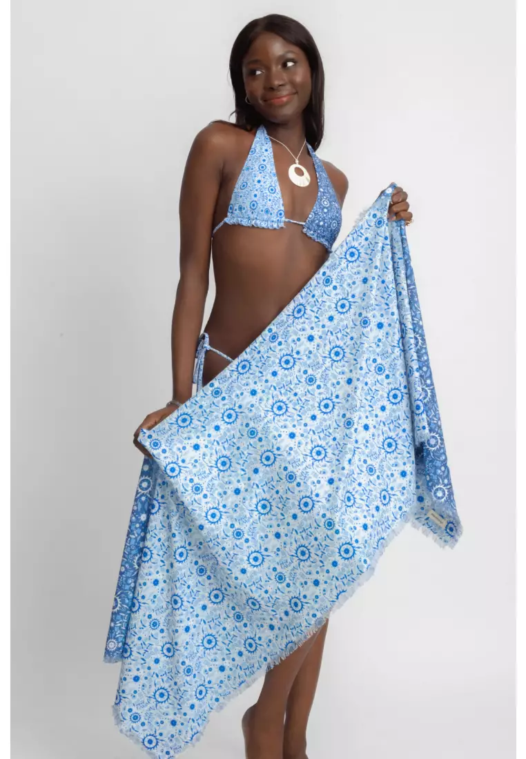 Keisha Frayed Sarong / Lapis Lazuli