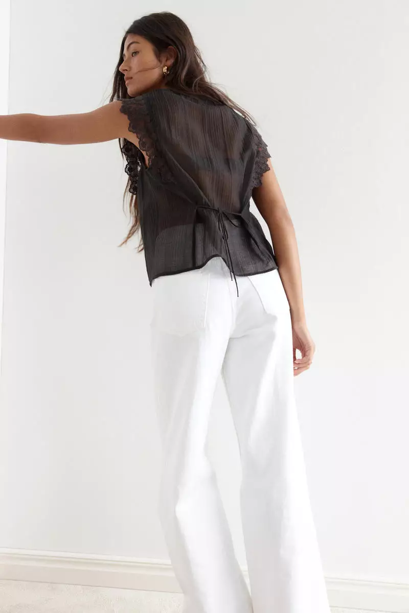 Lace-trimmed vest top