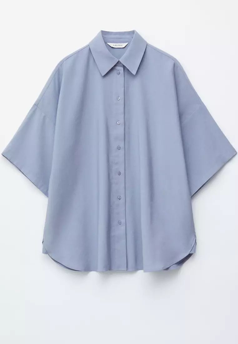 Oversized Quarter-Sleeve Shirt