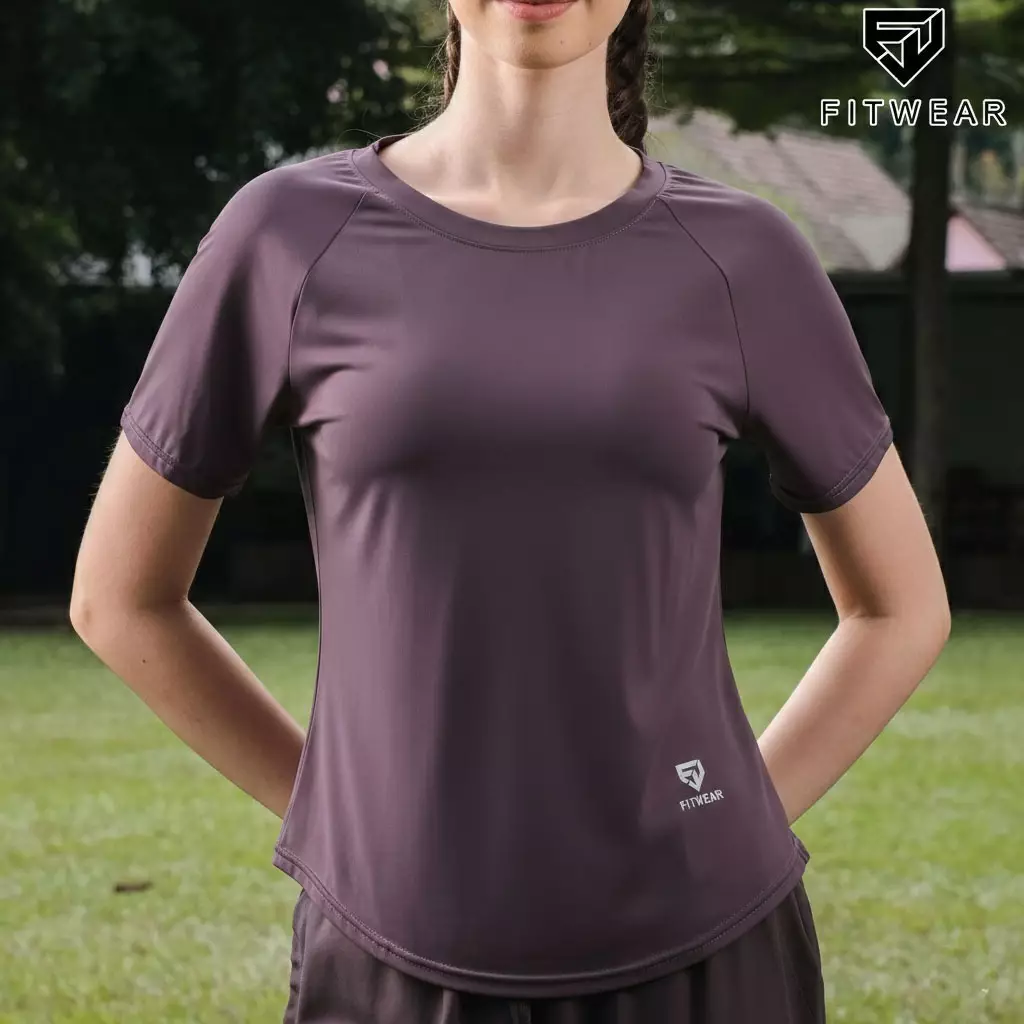 Fitwear Kaos Big Size Olahraga Wanita JULIANA BACKMESH OVERSIZE - OLD LAVENDER