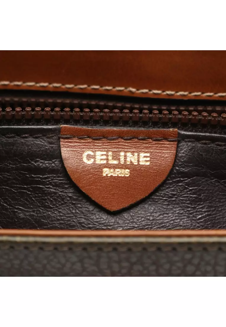 Buy Celine Pre-Loved Celine Gancini Shoulder bag leather Khaki