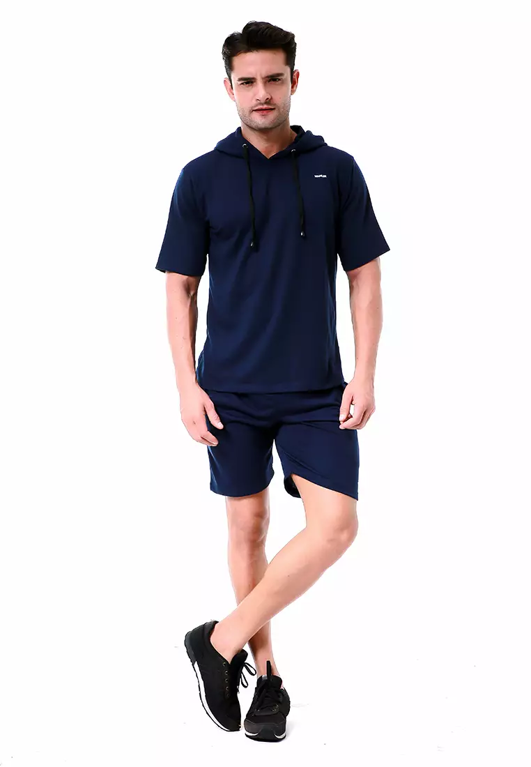 Vincent Setelan Hoodie Pria Sweatshirt Set Casual Motif Polos Material Baby Terry ORIGINAL - Navy