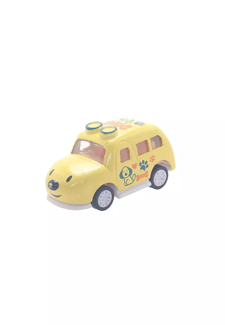 Mainan Anak Mobil Cartoon Alloy Pull Back Car Kuning Type D