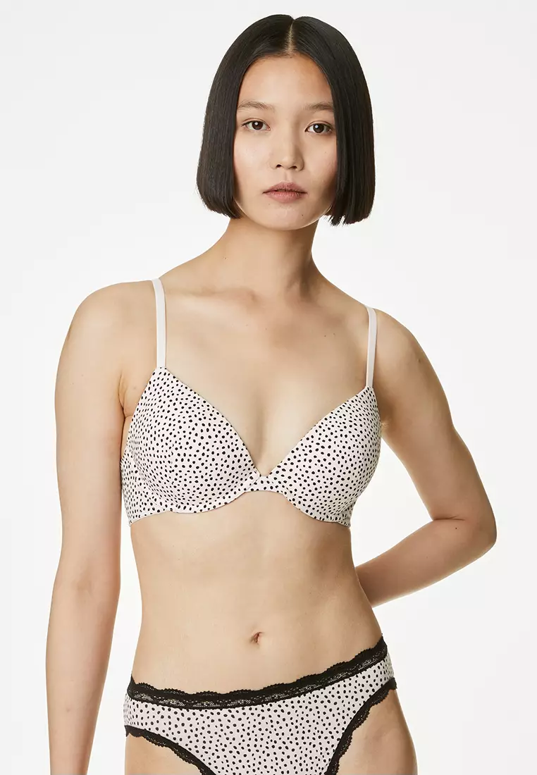 M&S 3pk Cotton Wired Push-Up Bras A-E