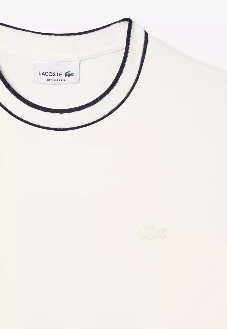 Stretch Piqué Stripe Collar T-shirt