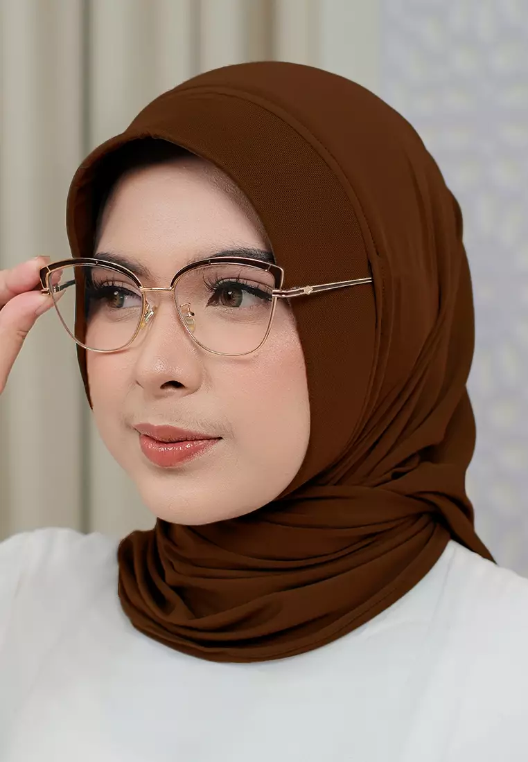 HIJAB INSTAN SOFTPAD AMEENA - BROWN