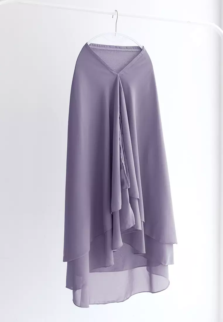 Anya Instan | Hijab Instan Resleting | Bergo Khimar Kerudung 2 Layer  - Purple Opulence