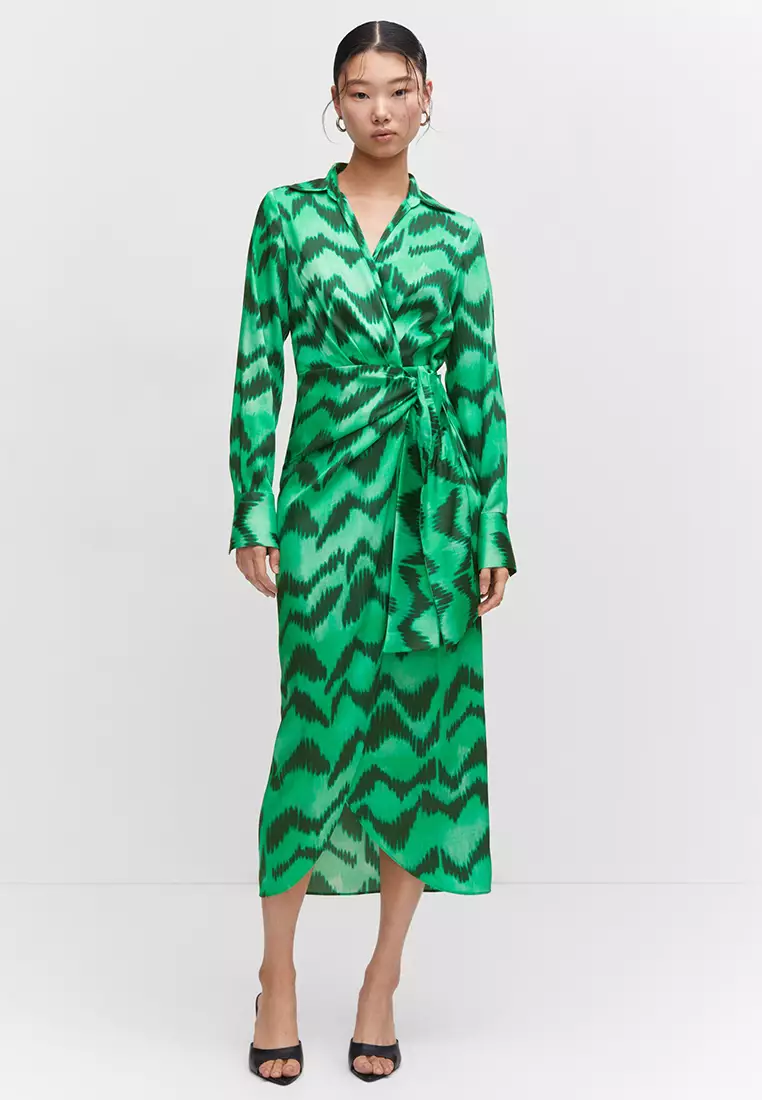 Topshop green 2025 zebra dress