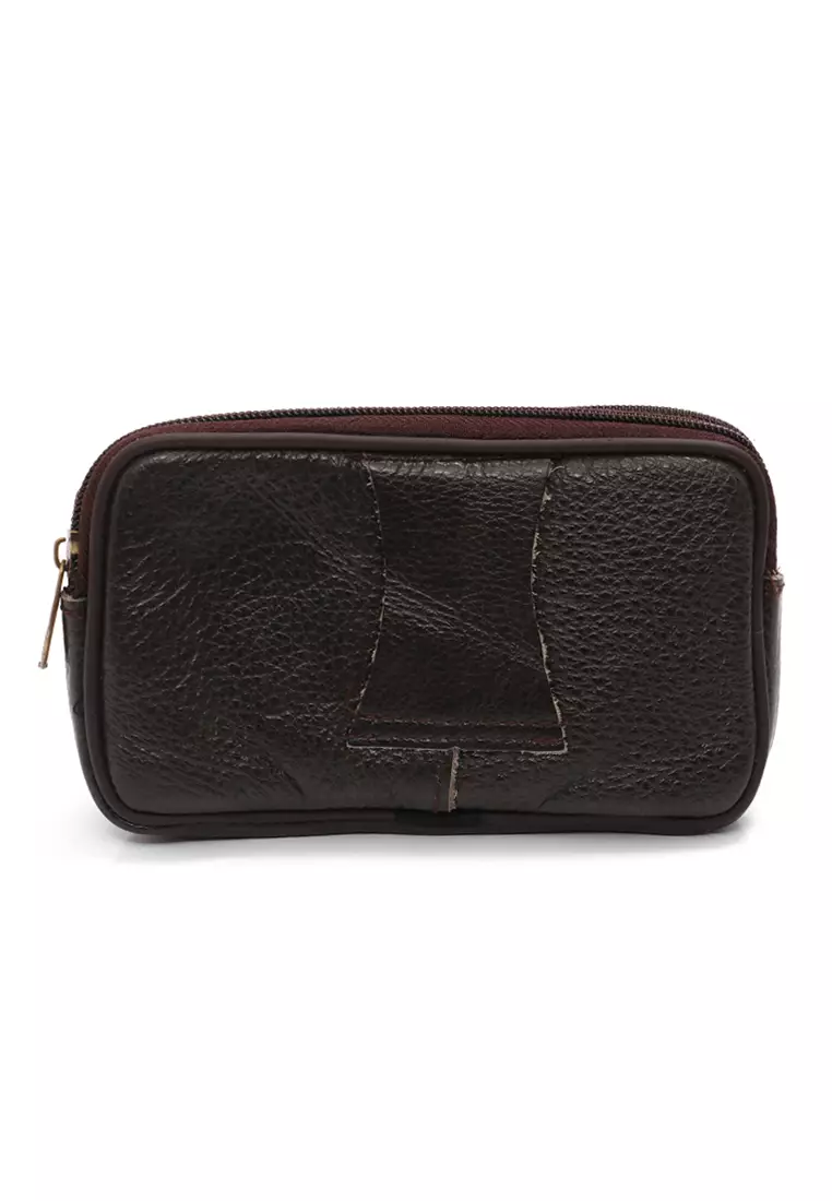 Bidely Pouch Pria Casual Large Storage Material Leather ORIGINAL - Brown