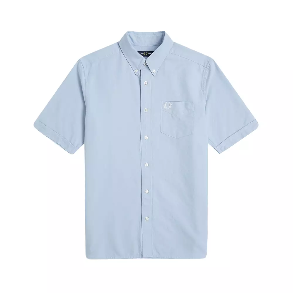 Jual FRED PERRY Oxford Chest Pocket Logo Short Sleeves Shirt Light