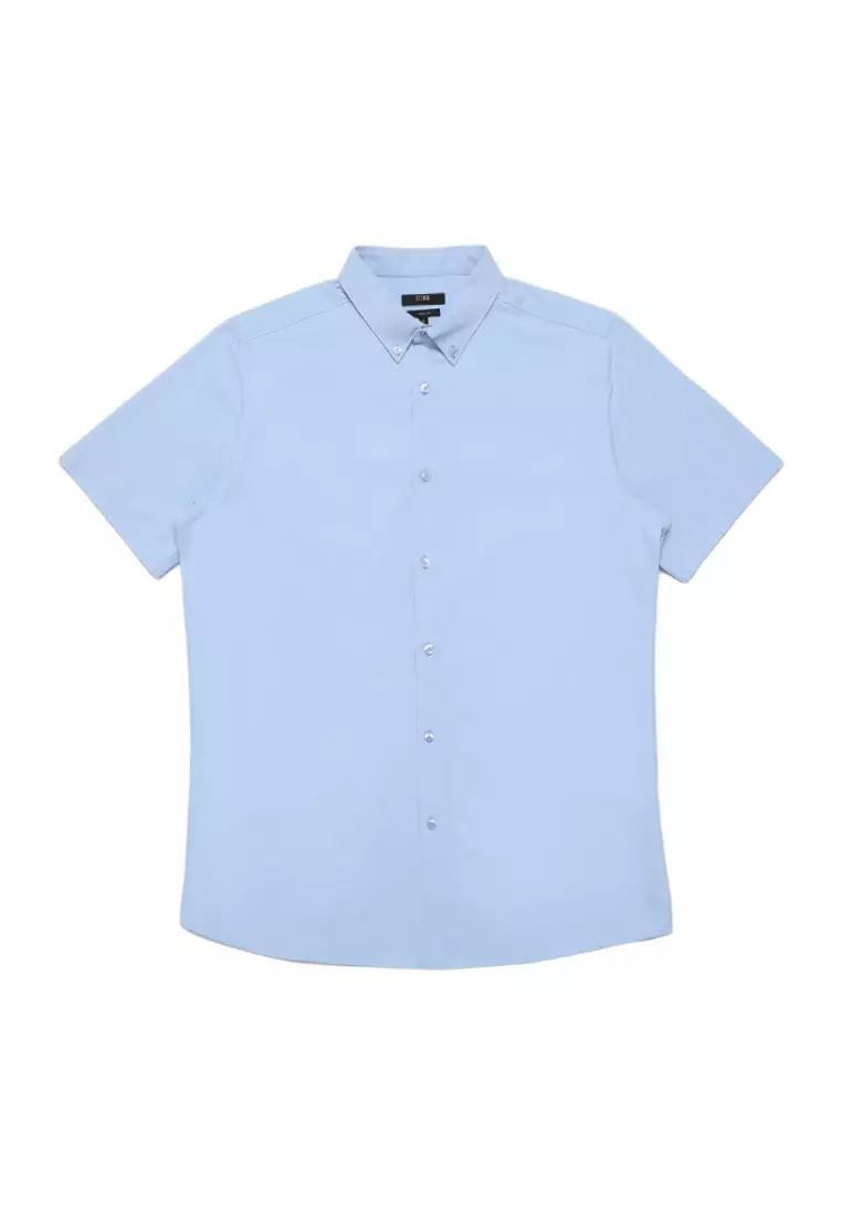 Jobb Egan Kemeja Pria Lengan Pendek Slim Fit Biru