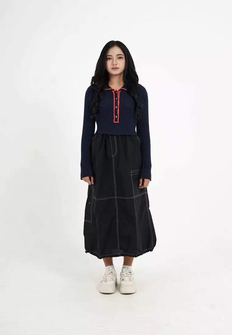 Greenlight Women's Crop Knitwear Long Sleeve Cotton Elastane Yumiko 021124