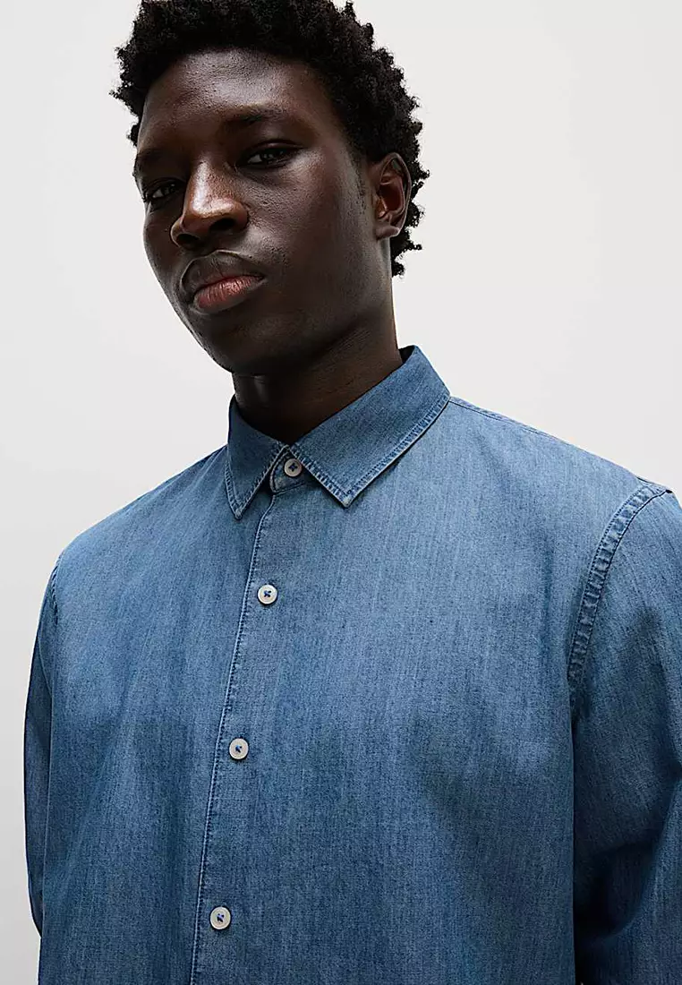 Regular Fit Long Sleeve Denim Shirt
