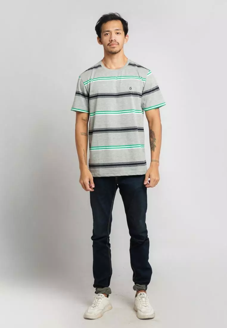 MATSUDA T Shirt Pria Kaos Stripe Motosu