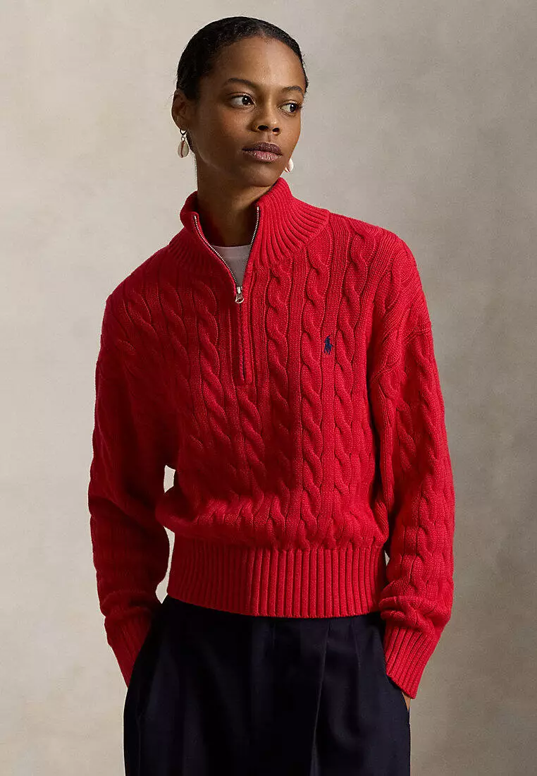 Buy Polo Ralph Lauren Cable-Knit Cotton Quarter-Zip Sweater 2026
