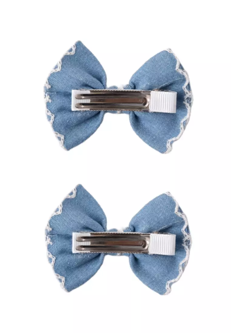 Jual Milan de sable Genevive Bow Hair clip Pair Light Denim / Jepit ...