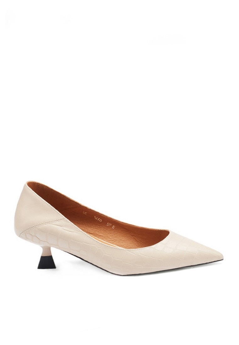 VANSA Leather Crocodile Print Mid-Heels VSW-H06250137