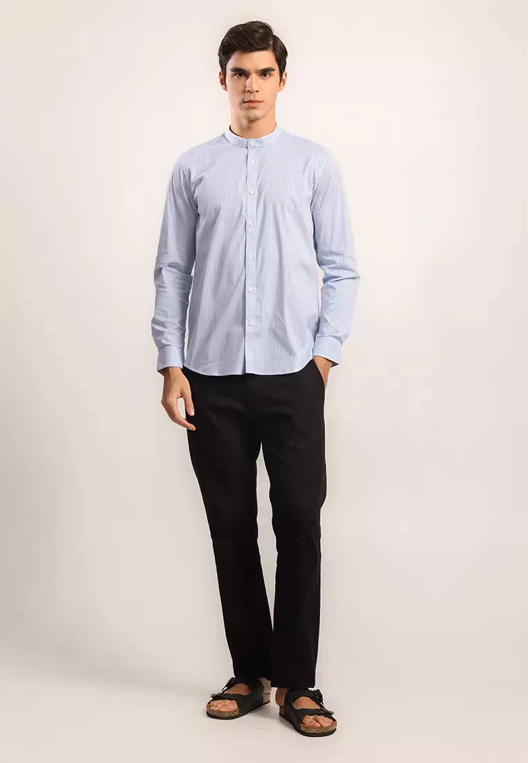 MOC - Kemeja Shanghai Lengan Panjang Pria Zidan - Light Blue