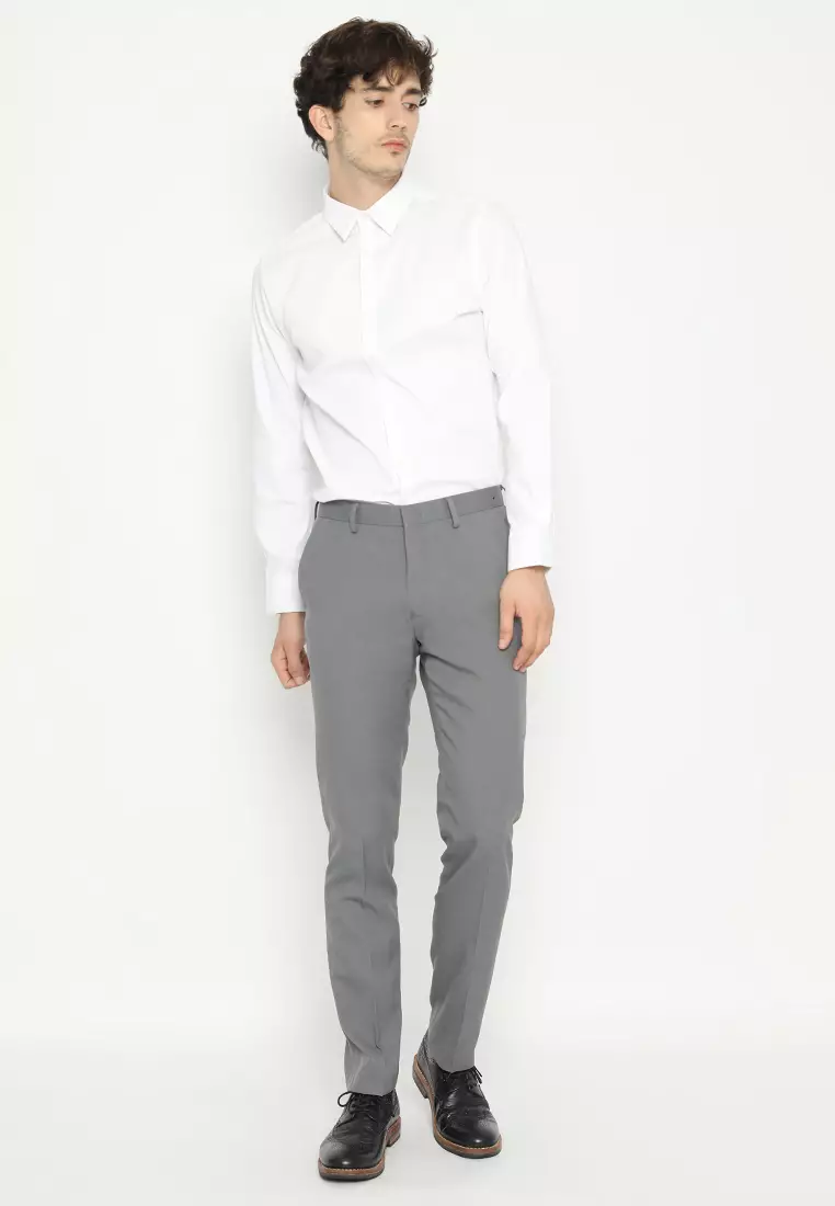 Jobb Bellwool-B Celana Panjang Pria Modern Slim Fit Light Grey 3