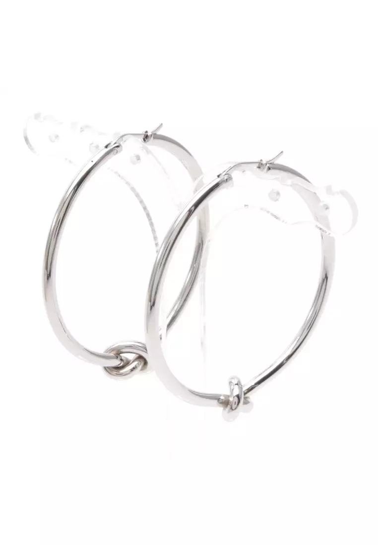 Buy Celine Pre-loved Celine knot Large earrings Silver Online | ZALORA ...