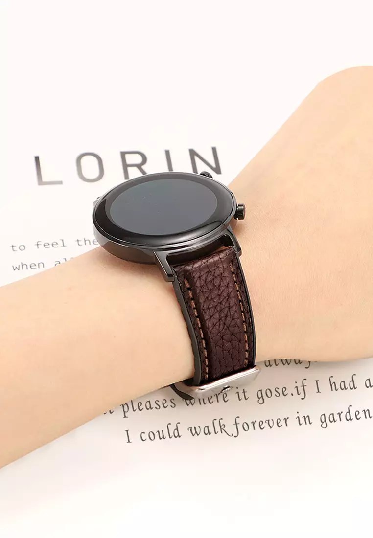 Tali Kulit Pria Leather Strap 22mm Premium Leather Tali Kulit-coffee 22mm