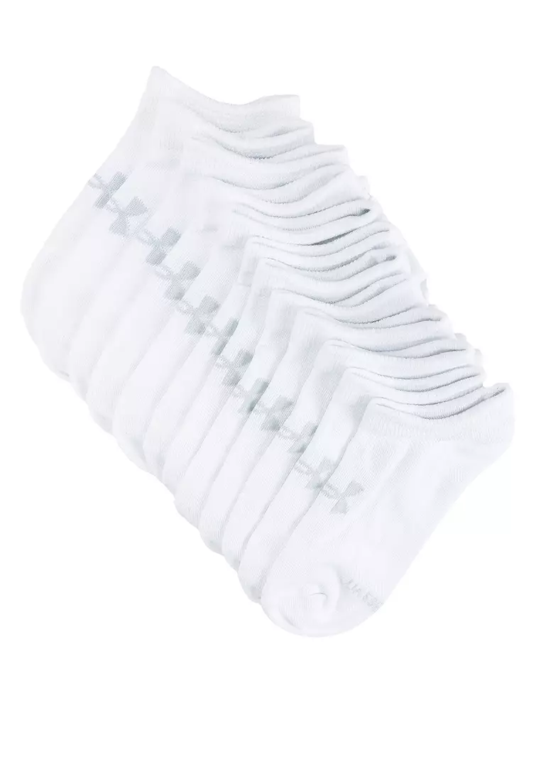 Under Armour Girls' Essential No Show Socks - 6 Pack