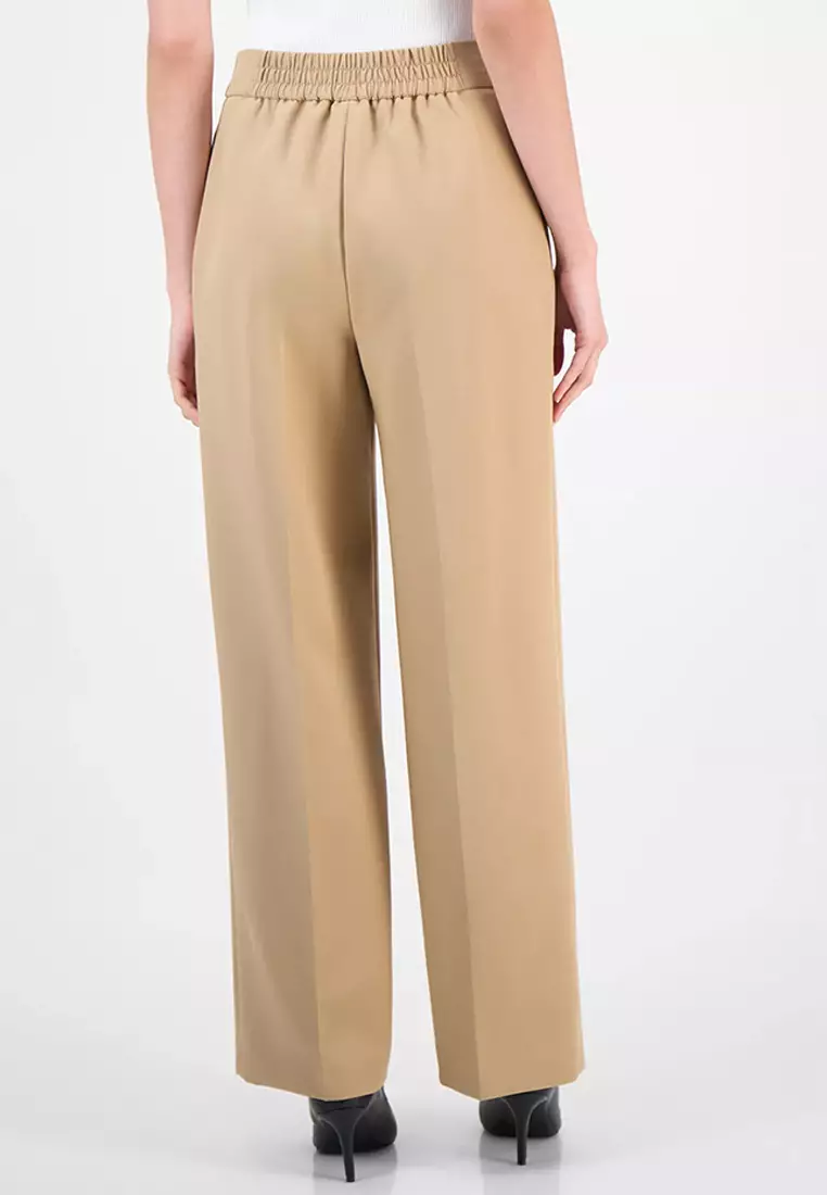 Women's High-Rise Pleated Wide-Leg Ultra-Fine-Twill Pants