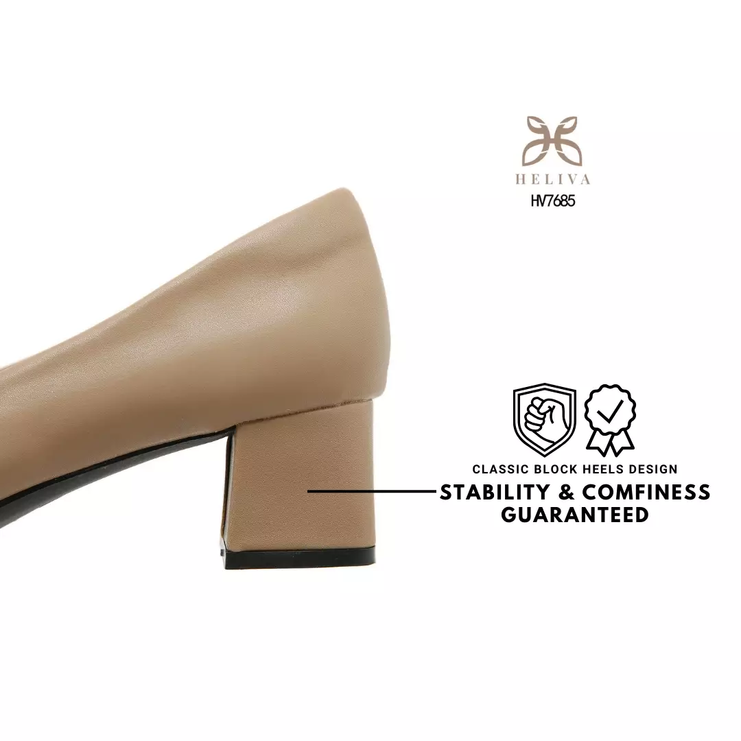 Heliva Janice Women Shoes Chunky Heels Bow Accesories 4cm HV7685