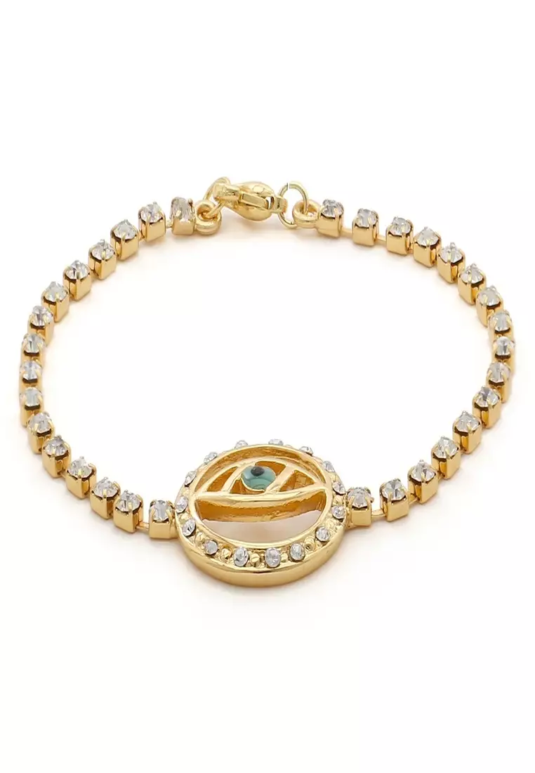 Buy estele Evil Eye Bracelet With White Austrian Crystal Online